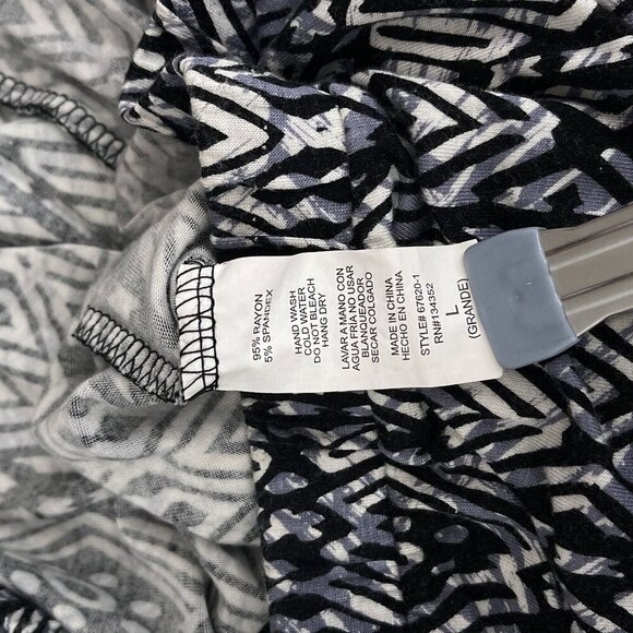 Ambiance Strapless Black White Geometric Print Jumpsuit Drawstring Waist‎ Large - Picture 7 of 12